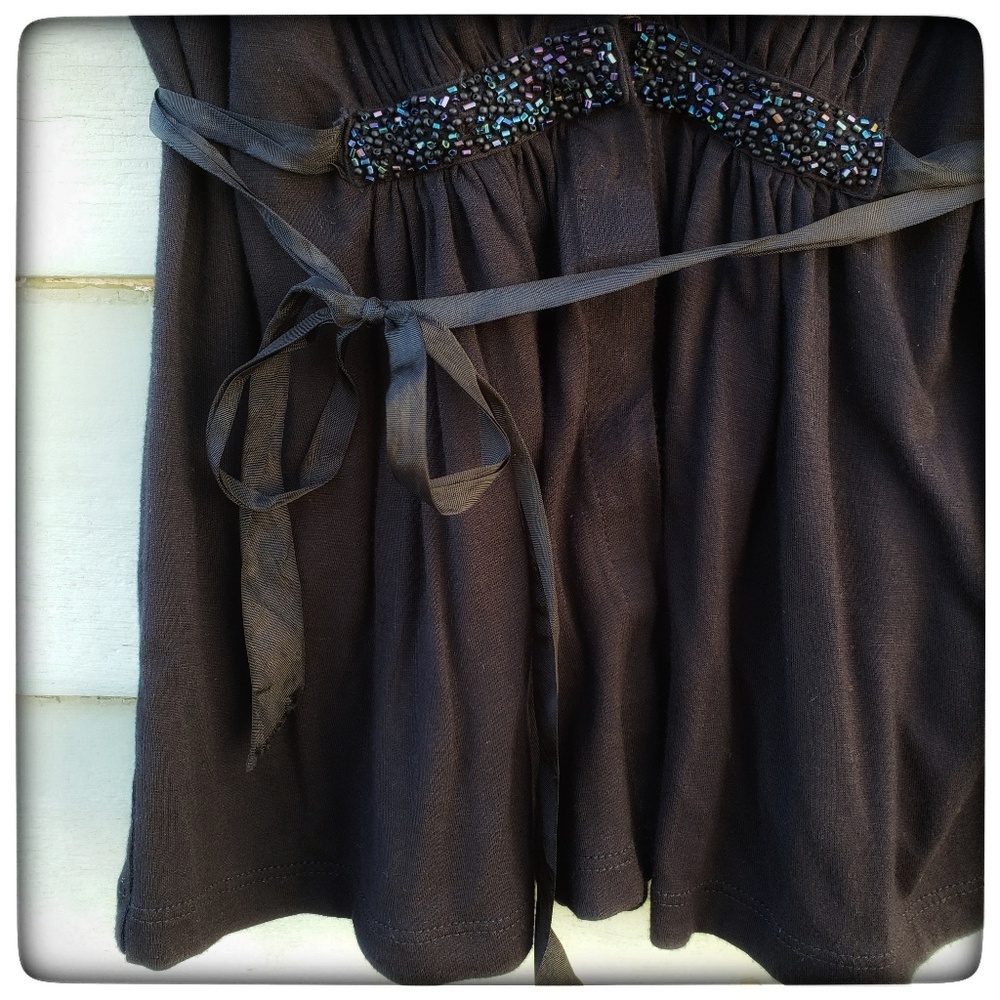 Anthro One September Iridescent Beaded Top, Size M